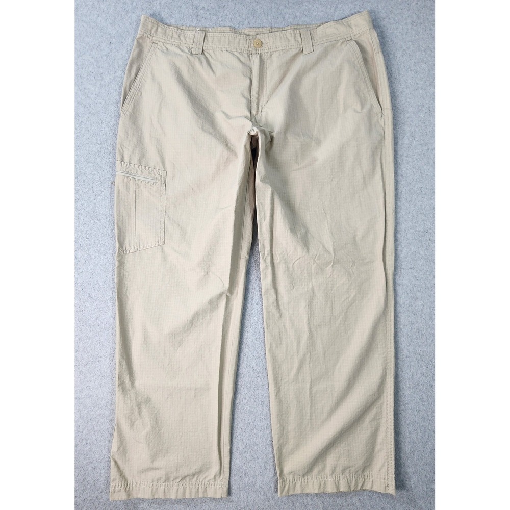 Columbia Ripstop Pants Mens‎ 42x30 Beige Side Zip Pocket Outdoor Hiking Workwear
